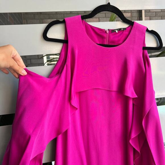 SOLD!!! Kobi Halperin Raina Dragonfruit Cold Shoulder Silk Sun Dress Size S - Picture 4 of 8